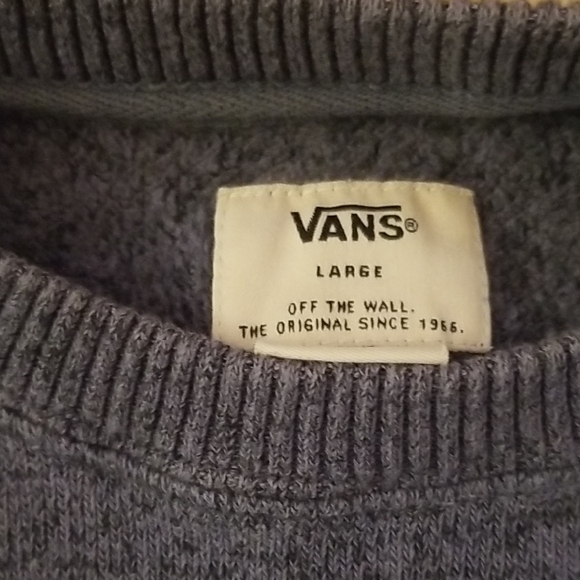 Vans Men's Heathered Blue Crewneck Sweater - Picture 2 of 7